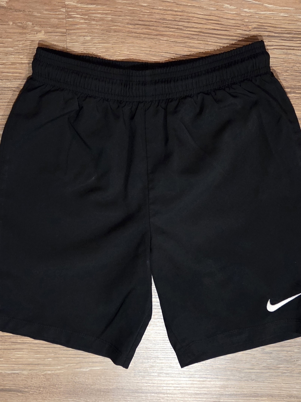 Nike Black Shorts with White Swoosh - Kids